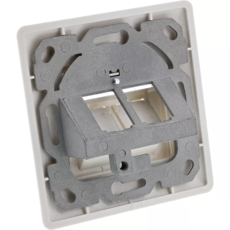 InLine Set cornice per 2x RJ45 femmina/LSA, Keystone SNAP-In, RAL9010