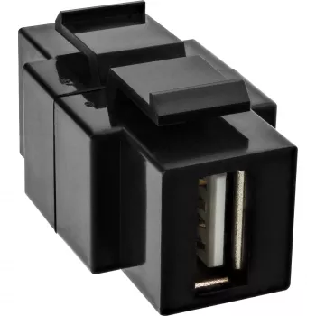 InLine Modulo Snap-In USB 2.0, USB 2.0 A femmina/femmina, custodia bianca