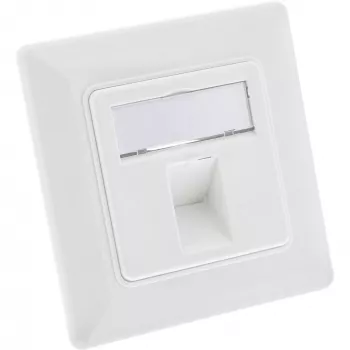 InLine Set cornice per 1x RJ45 femmina/LSA, Keystone SNAP-In, bianco RAL9010