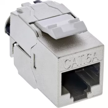 InLine Keystone RJ45 Jack sottile, SNAP-In, Cat.6A, fascetta fermacavi integrata