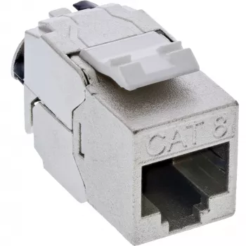 InLine Keystone connettore femmina RJ45 sottile, SNAP-In, Cat.8.1, fascetta fermacavi integrata
