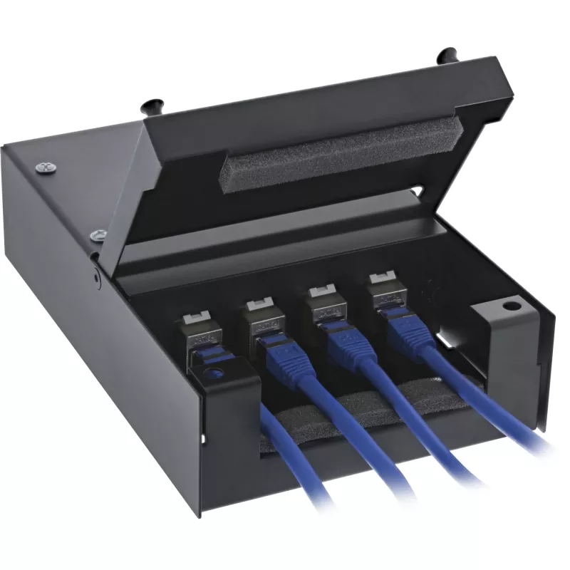 InLine Surface Mount Box per Keystone 4x RJ45 nero 76202X