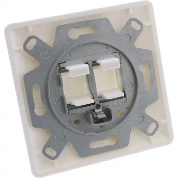 InLine Set cornice per 2x RJ45 Keystone SNAP-In 90°, bianco RAL9010