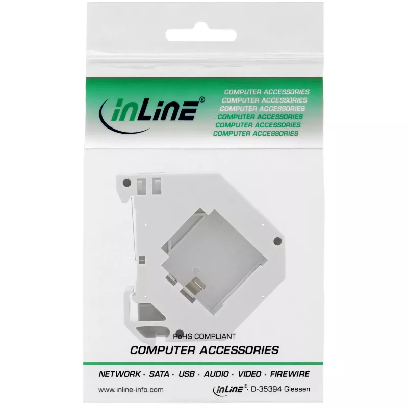 InLine Supporto Keystone per guida DIN, 1 porta, grigio chiaro