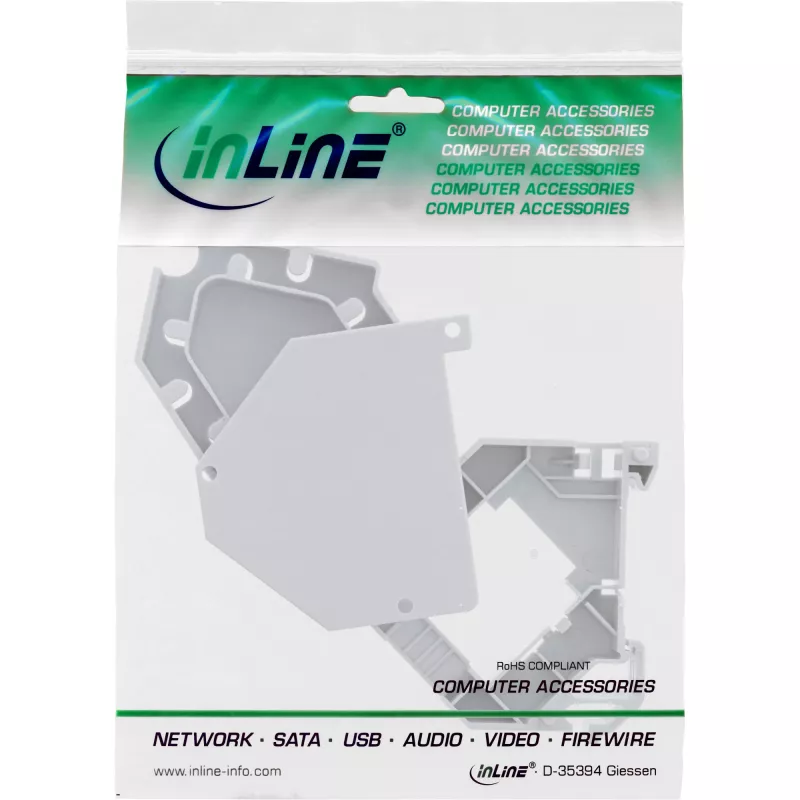 InLine Supporto modulo Keystone SNAP-In in fibra ottica, 1 porta per guida DIN