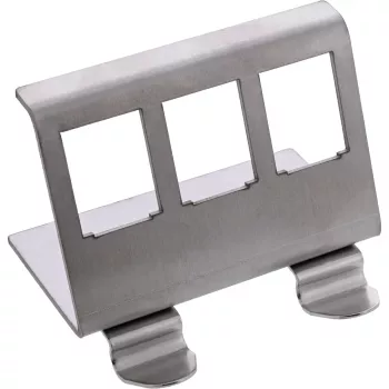 InLine 76203E Supporto per guida DIN metallico Keystone Snap-In, 3 posti