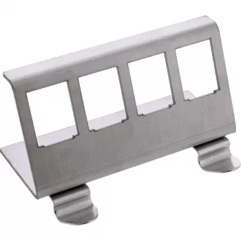 InLine 76203F supporto di montaggio per guida DIN in metallo per Keystone snap-in, 4 posti