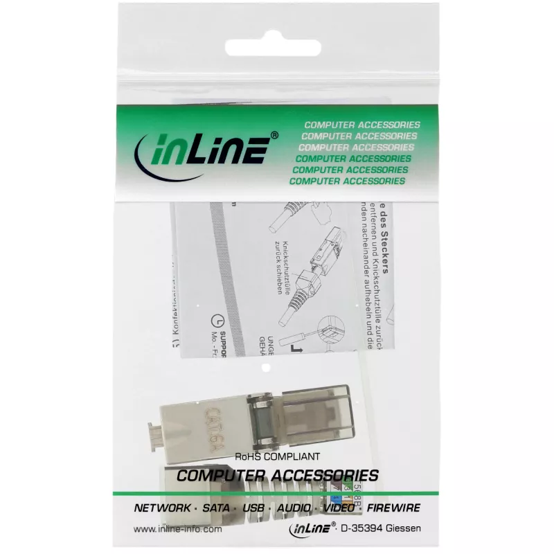 InLine connettore RJ45 Cat.6A 500MHz assemblabile sul campo schermato 76204A