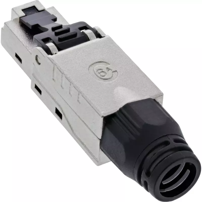 InLine connettore RJ45 Cat.6A 500MHz, assemblabile sul campo, schermato, con cappuccio a vite