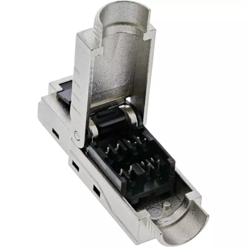 InLine connettore RJ45 Cat.6A 500MHz, assemblabile sul campo, schermato, con cappuccio a vite