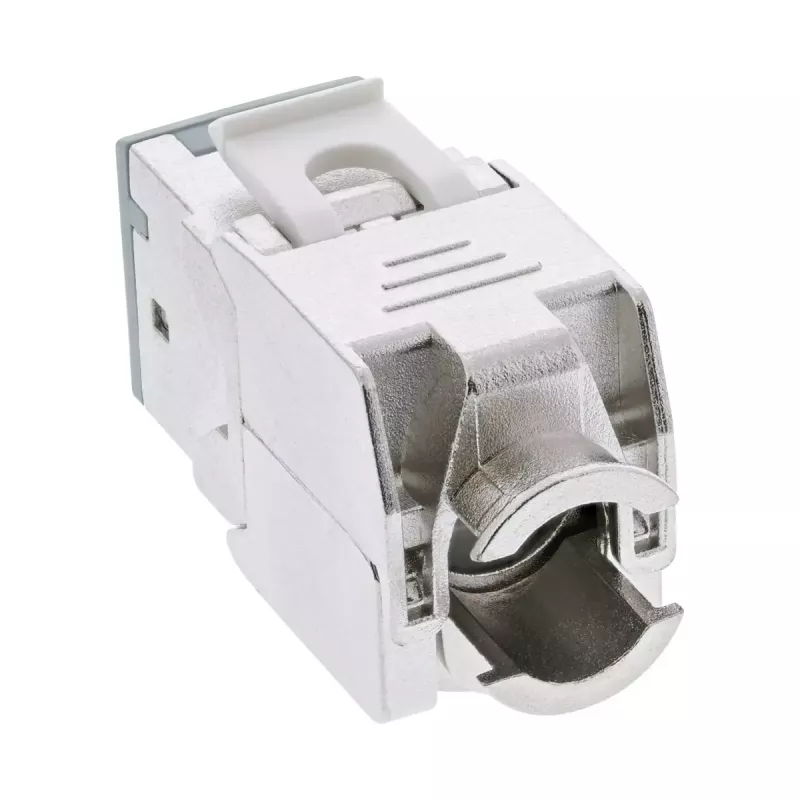InLine connettore femmina RJ45 Keystone, schermato, Cat.6A, grigio confezione da 8