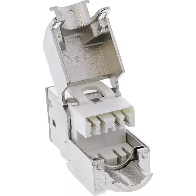 InLine connettore femmina RJ45 Keystone, schermato, Cat.6A, grigio confezione da 8