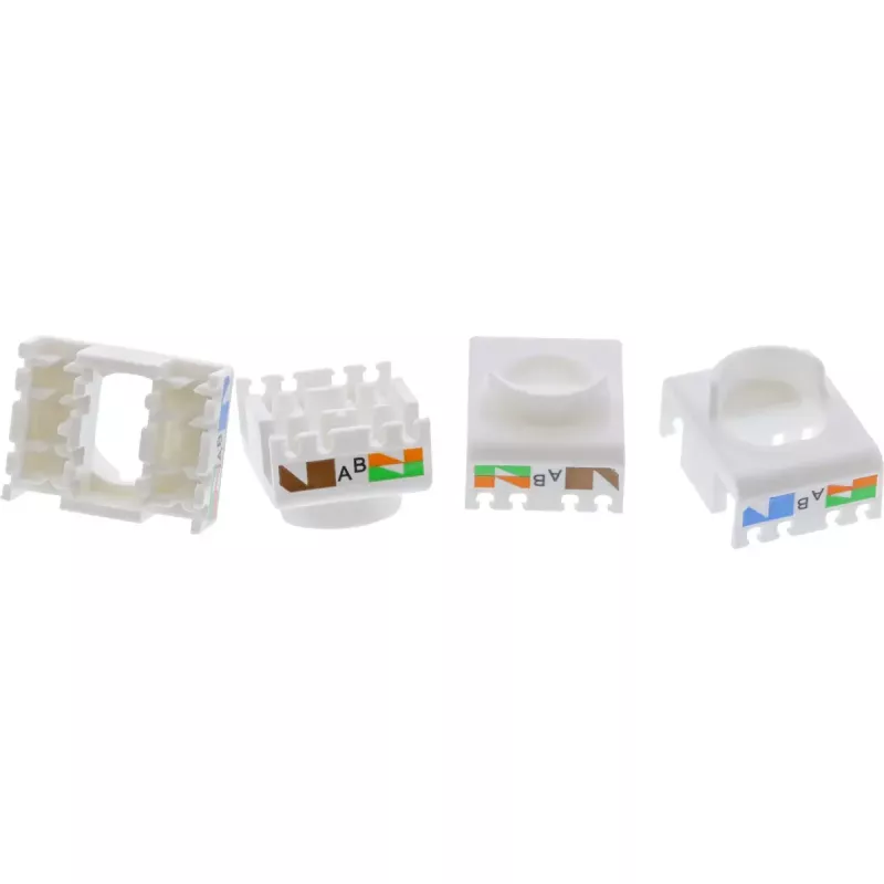 InLine connettore femmina RJ45 Keystone, schermato, Cat.6A, grigio confezione da 8