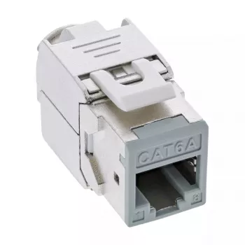 InLine connettore femmina RJ45 Keystone, schermato, Cat.6A, grigio confezione da 8