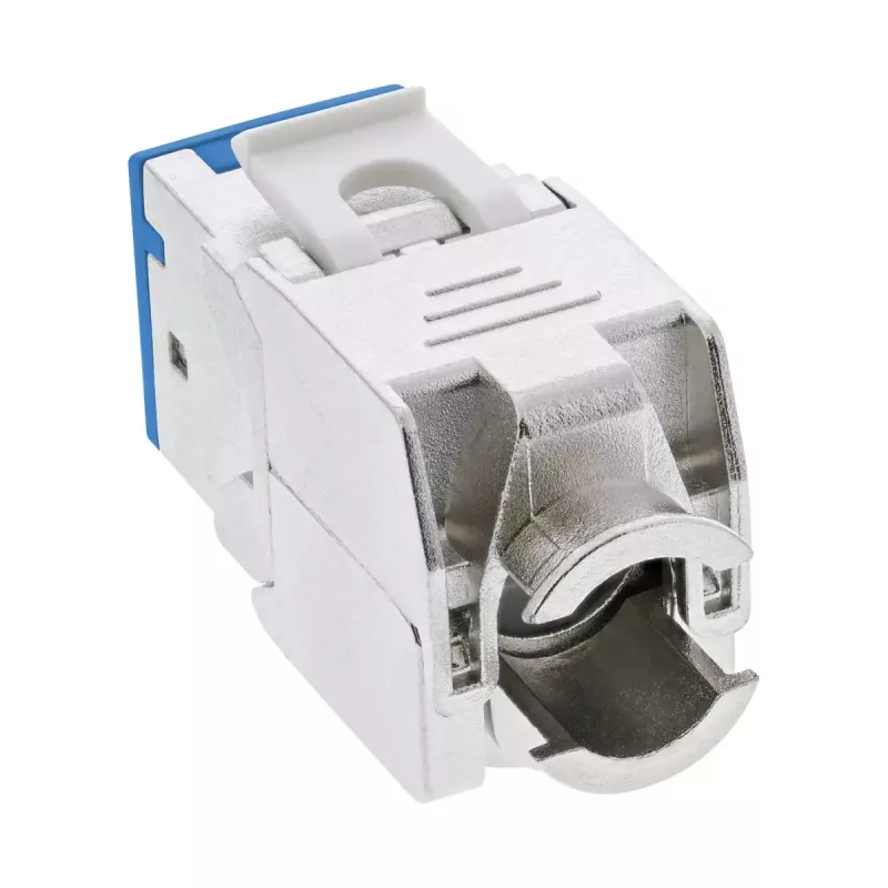 InLine connettore femmina RJ45 Keystone, schermato, Cat.6A, blu confezione da 8