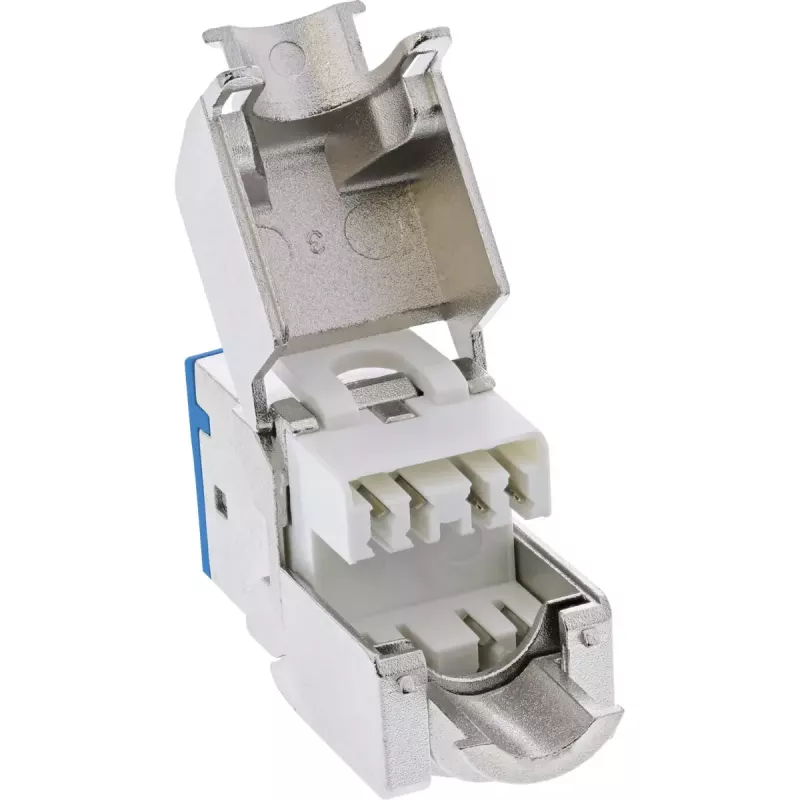 InLine connettore femmina RJ45 Keystone, schermato, Cat.6A, blu confezione da 8