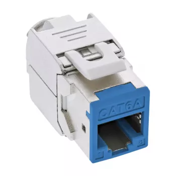 InLine connettore femmina RJ45 Keystone, schermato, Cat.6A, blu confezione da 8