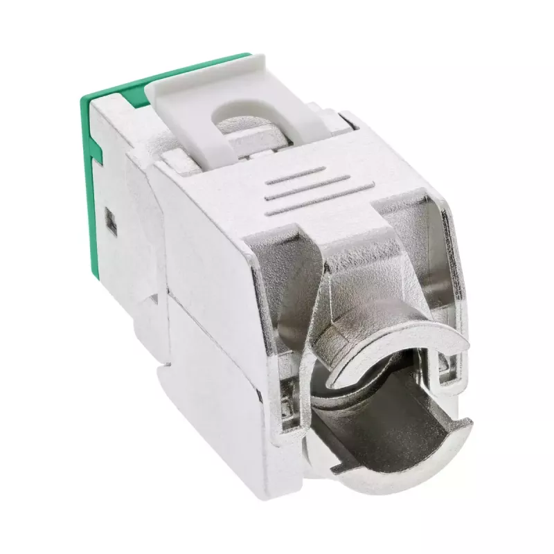 InLine connettore femmina RJ45 Keystone, schermato, Cat.6A, verde confezione da 8