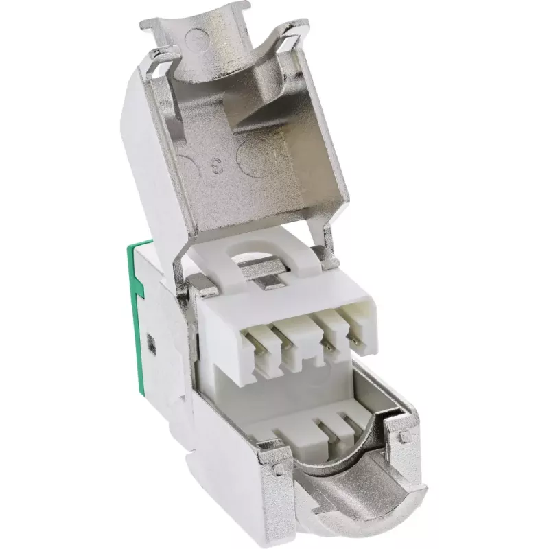 InLine connettore femmina RJ45 Keystone, schermato, Cat.6A, verde confezione da 8