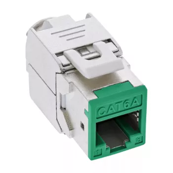 InLine connettore femmina RJ45 Keystone, schermato, Cat.6A, verde confezione da 8