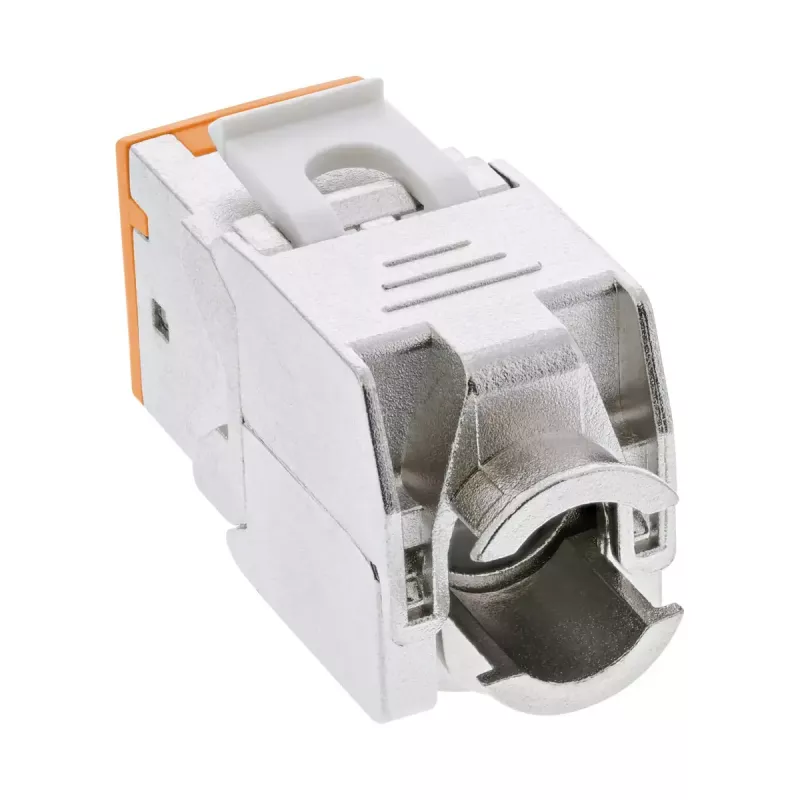 InLine connettore femmina RJ45 Keystone, schermato, Cat.6A, arancione confezione da 8