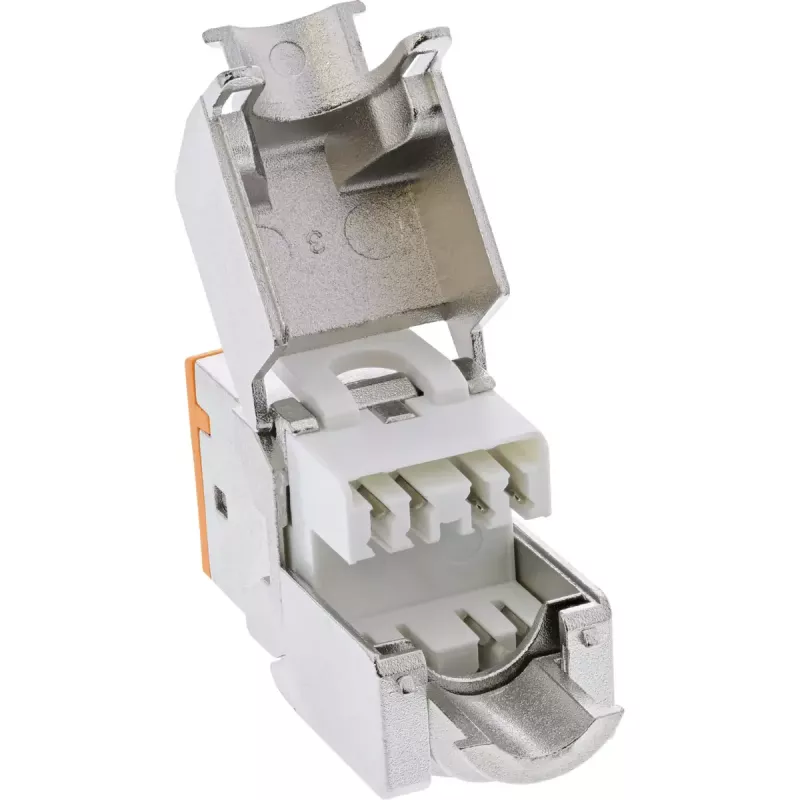 InLine connettore femmina RJ45 Keystone, schermato, Cat.6A, arancione confezione da 8