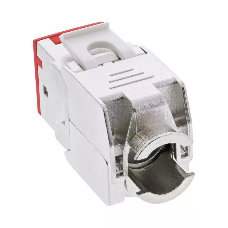 InLine connettore femmina RJ45 Keystone, schermato, Cat.6A, rosso, confezione da 8