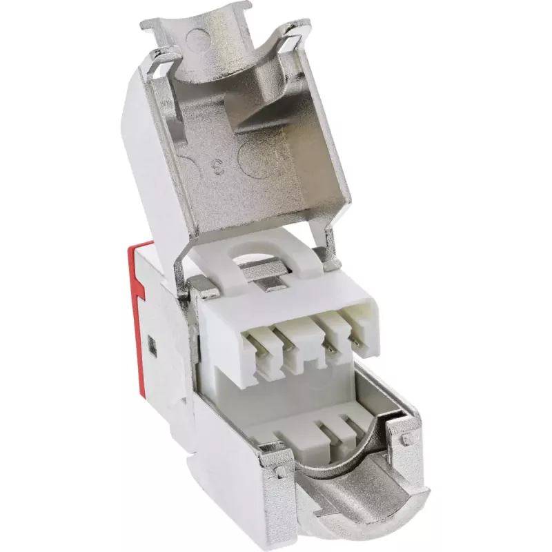 InLine connettore femmina RJ45 Keystone, schermato, Cat.6A, rosso, confezione da 8