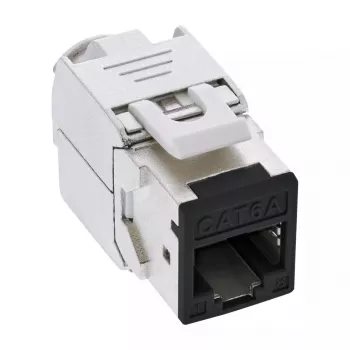 InLine connettore femmina RJ45 Keystone, schermato, Cat.6A, nero, confezione da 8