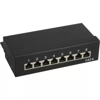 InLine patch panel Cat.6 8 porte da tavolo nero RAL9005