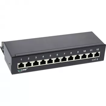 InLine patch panel Cat.6 12 porte da tavolo/parete nero RAL9005