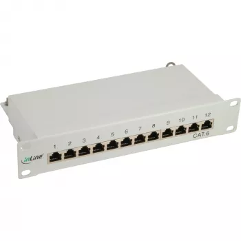 InLine patch panel Cat.6 10 pollici 12 porte 1U grigio chiaro RAL7035