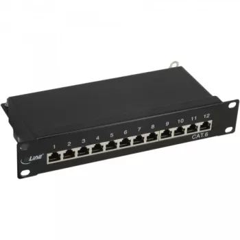 InLine patch panel 10 pollici Cat.6 12 porte 1U nero RAL9005