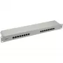 InLine patch panel Cat.6 16 porte 19 pollici 1HE grigio chiaro RAL7035