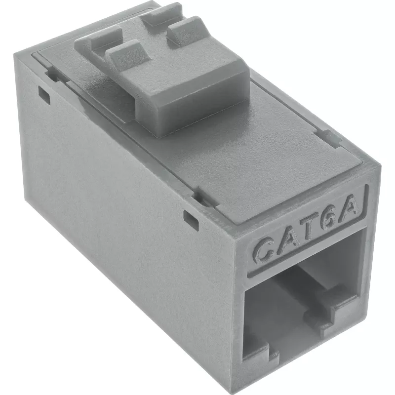 InLine connettore femmina RJ45 Keystone, non schermato, Cat.6A, confezione da 8, grigio