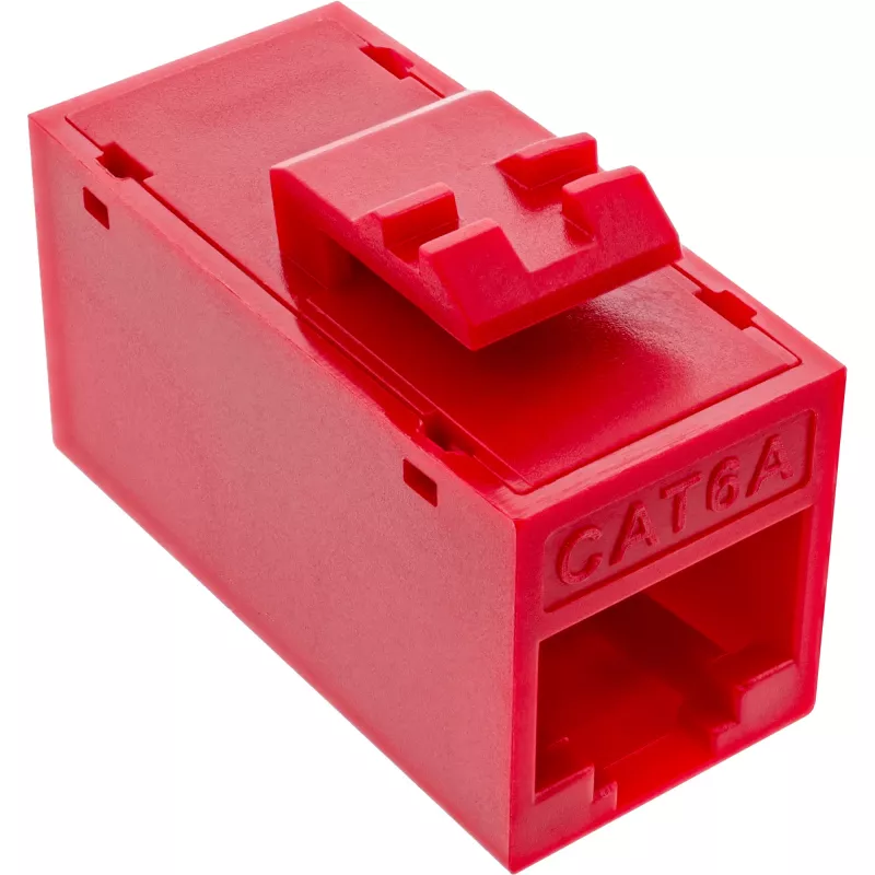 InLine connettore femmina RJ45 Keystone, non schermato, Cat.6A, confezione da 8, rosso