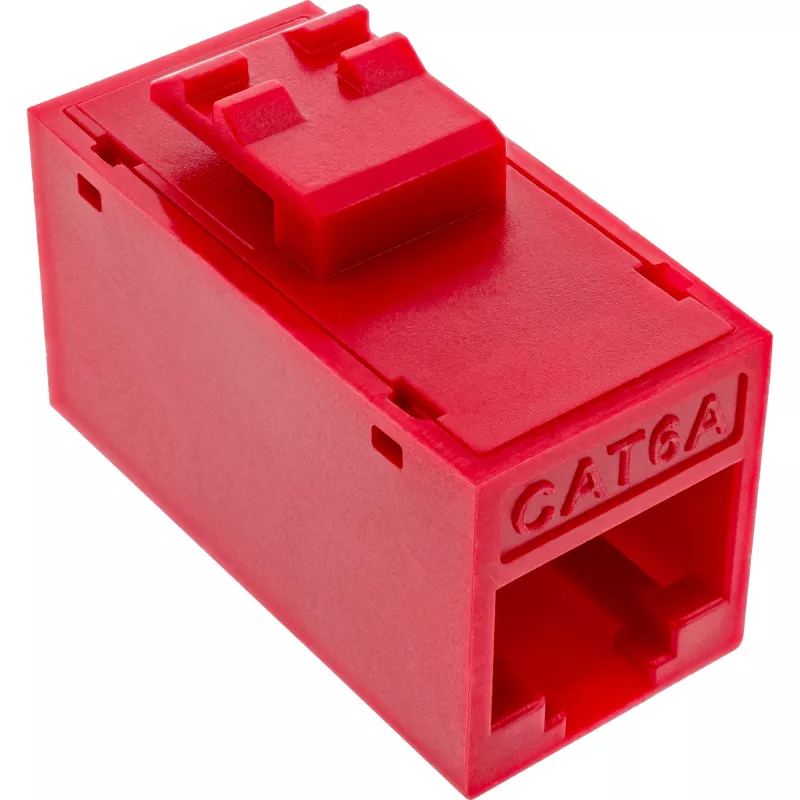 InLine connettore femmina RJ45 Keystone, non schermato, Cat.6A, confezione da 8, rosso