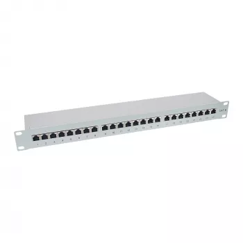 InLine patch panel Cat.6 24 porte 19 pollici 1HE grigio chiaro RAL7035