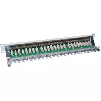 InLine patch panel Cat.6 24 porte 19 pollici 1HE grigio chiaro RAL7035
