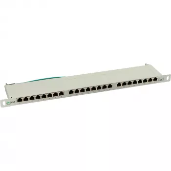 InLine patch panel Cat.6 24 porte 19 pollici 0,5U grigio chiaro RAL7035
