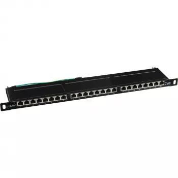 Patch panel Cat.6 InLine 76224B 24 porte 19 pollici 0,5HE nero RAL9005