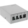 InLine scatola di consolidamento da tavolo 4x Keystone RJ45, metallo, RAL7035