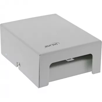 InLine scatola di consolidamento da tavolo 4x Keystone RJ45, metallo, RAL7035