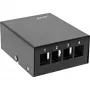 InLine scatola di consolidamento da tavolo 4x Keystone RJ45, metallo, nero RAL9005