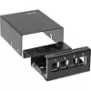 InLine scatola di consolidamento da tavolo 4x Keystone RJ45, metallo, nero RAL9005