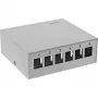 InLine scatola di consolidamento da tavolo 6x Keystone RJ45, metallo, RAL7035
