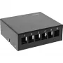 InLine scatola di consolidamento da tavolo 6x Keystone RJ45, metallo, nero RAL9005