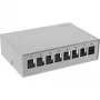 InLine scatola di consolidamento da tavolo 8x Keystone RJ45, metallo, RAL7035