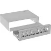 InLine scatola di consolidamento da tavolo 8x Keystone RJ45, metallo, RAL7035