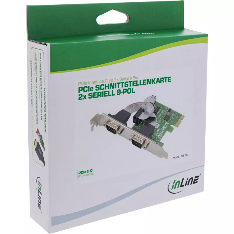 InLine scheda interfaccia 2x seriale 9 pin PCIe PCI-Express maschio